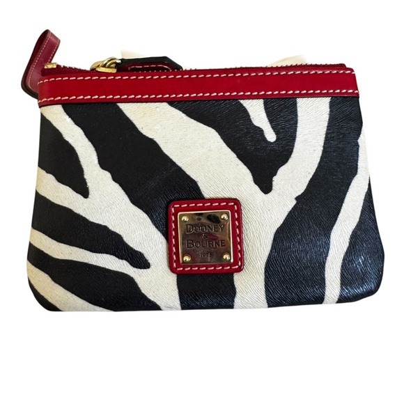 Dooney & Bourke animal print mini wristlet red black - Picture 2 of 8